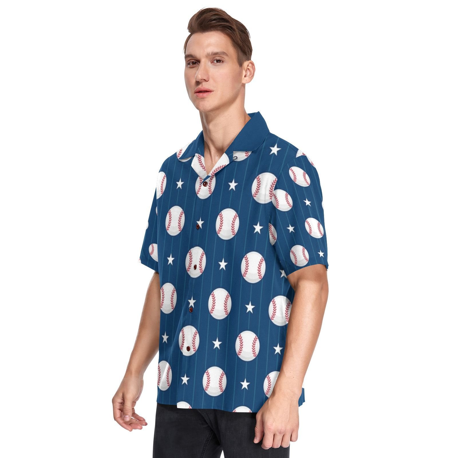 Wholesale Custom Print Oversized T-shirt Casual Tops Short Sleeved Shirts Sports Summer Men's Hawaiian Shirt
