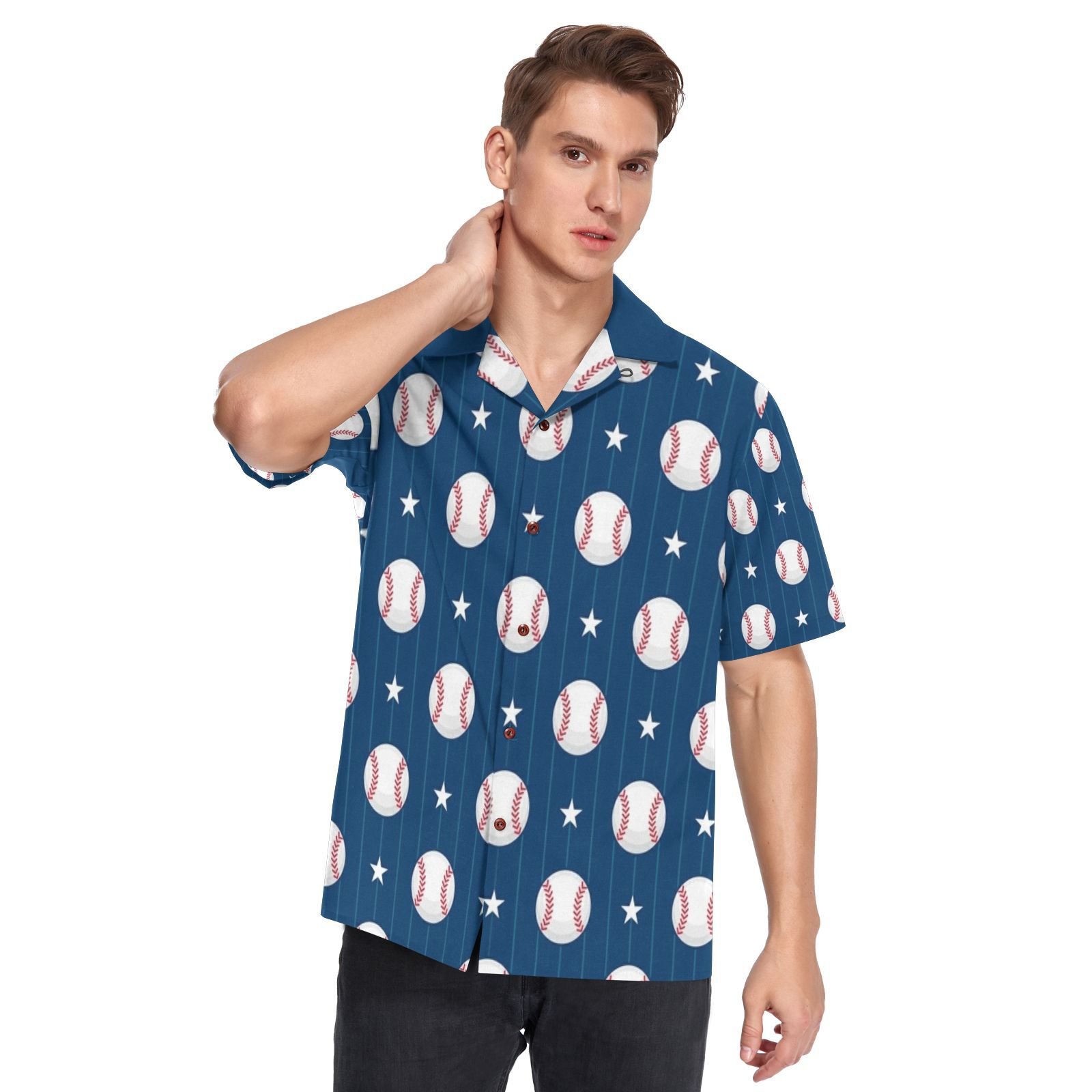 Wholesale Custom Print Oversized T-shirt Casual Tops Short Sleeved Shirts Sports Summer Men's Hawaiian Shirt
