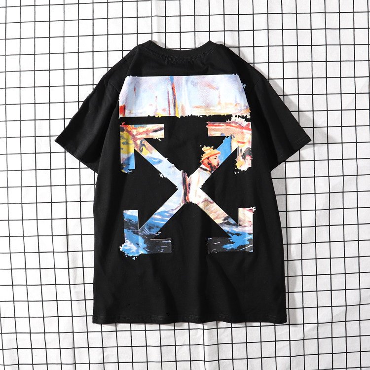 New Offs 2023 Wholesale High-quality 100% Cotton White Custom Brand Men T-shirts With Print Short Sleeve Unisex White T-shirt