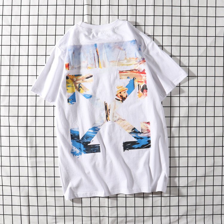 New Offs 2023 Wholesale High-quality 100% Cotton White Custom Brand Men T-shirts With Print Short Sleeve Unisex White T-shirt