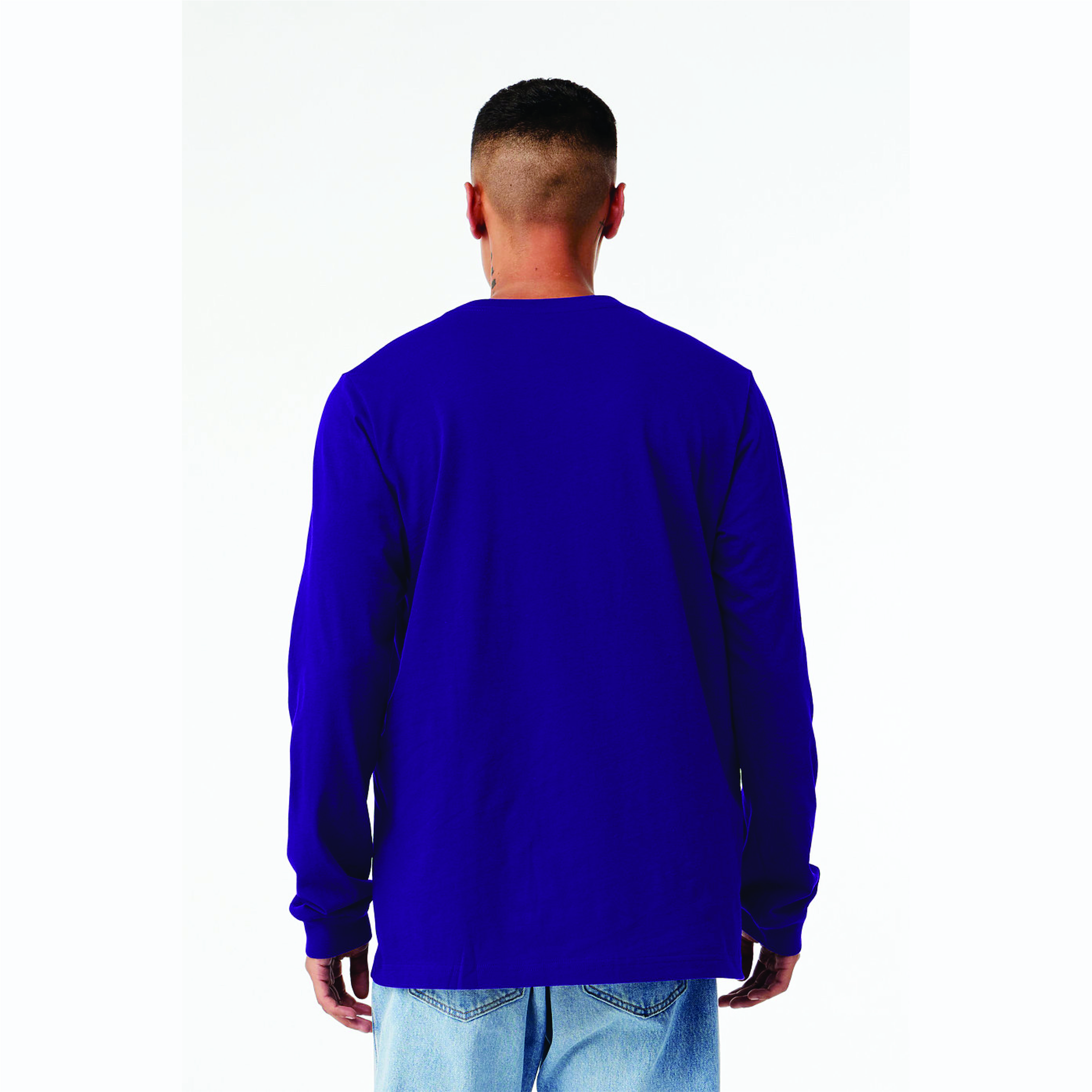Team Purple Classic Crew Neck Unisex Long Sleeve T-Shirt: 100% Airlume Combed and Ring Spun Cotton, 32 Singles, 4.2 oz