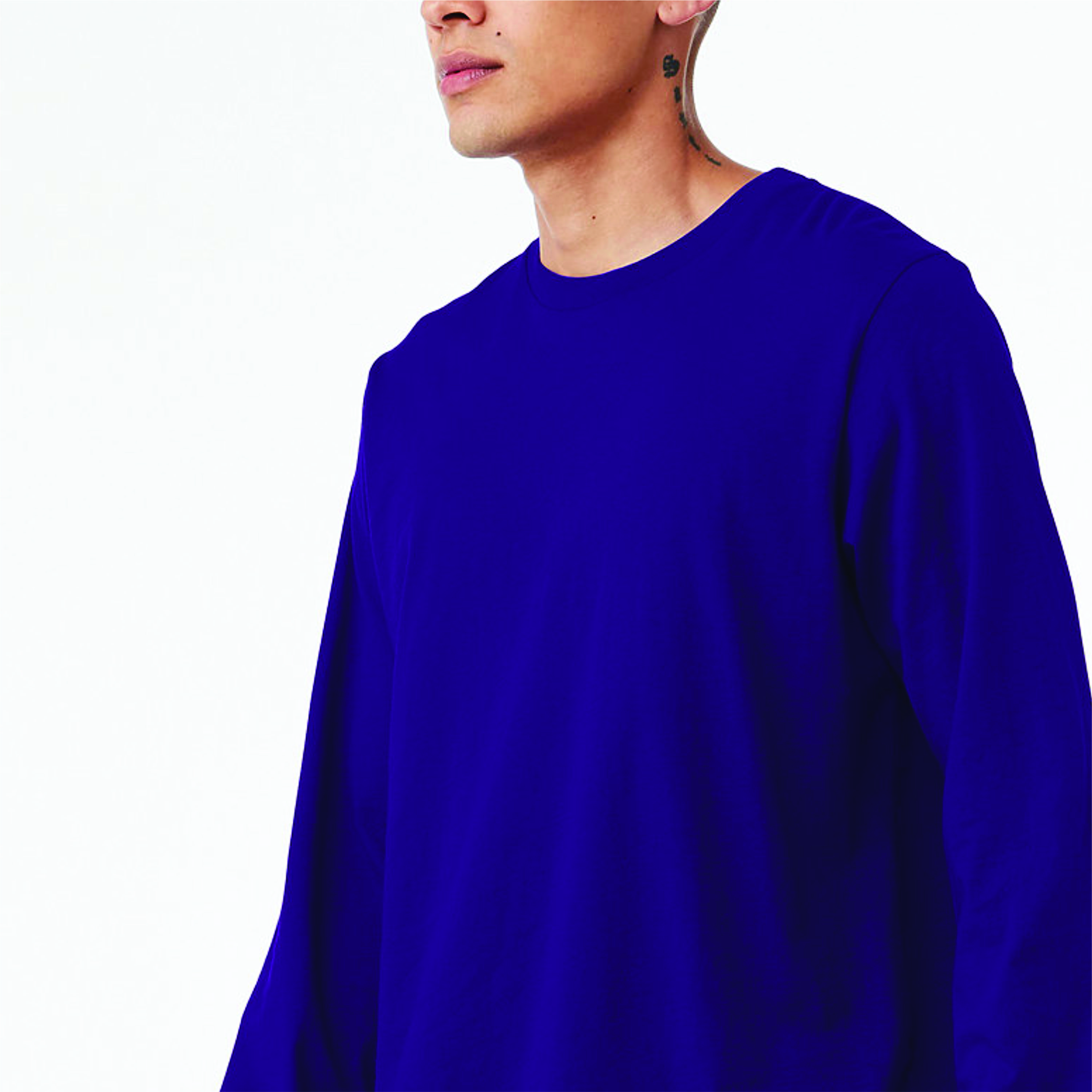 Team Purple Classic Crew Neck Unisex Long Sleeve T-Shirt: 100% Airlume Combed and Ring Spun Cotton, 32 Singles, 4.2 oz
