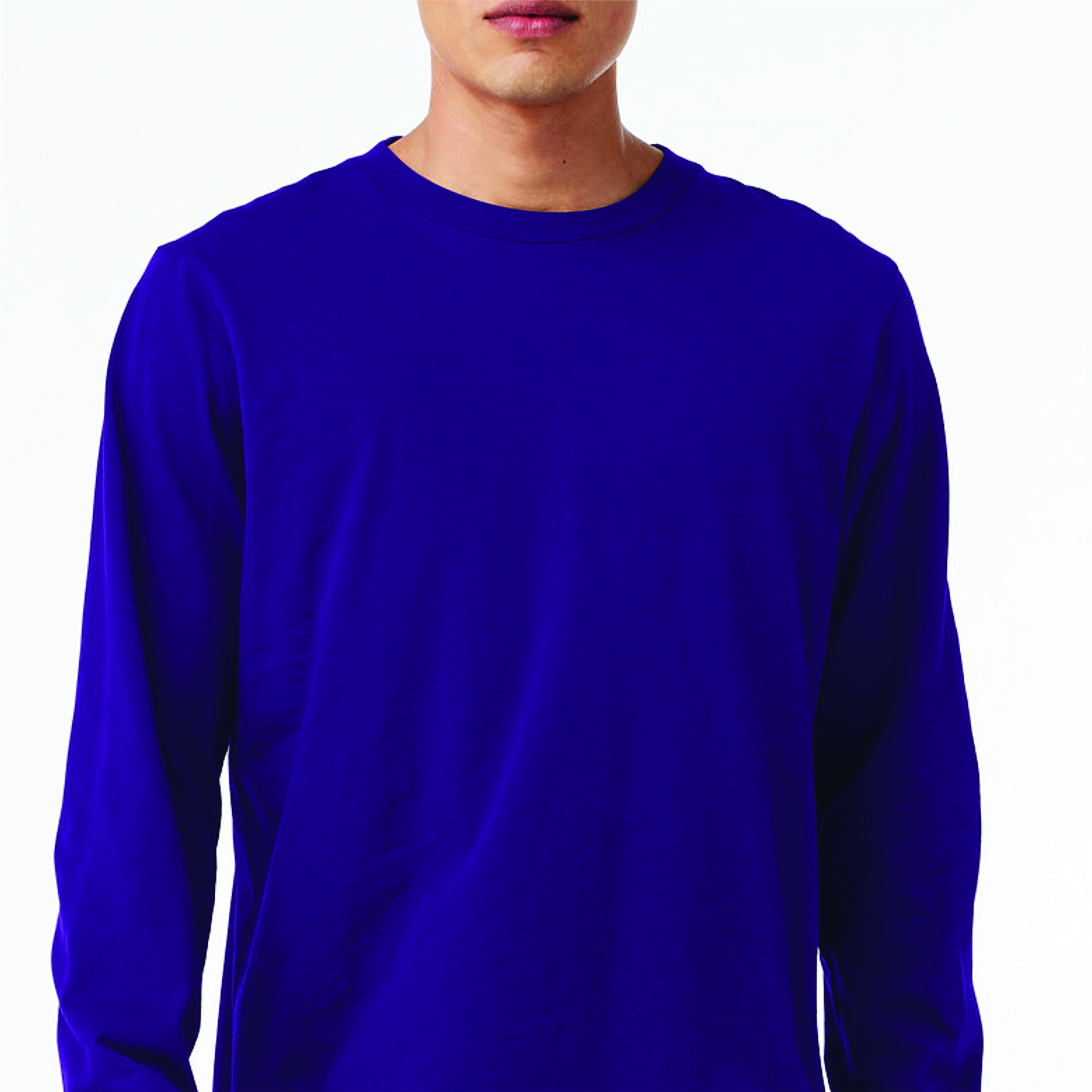 Team Purple Classic Crew Neck Unisex Long Sleeve T-Shirt: 100% Airlume Combed and Ring Spun Cotton, 32 Singles, 4.2 oz