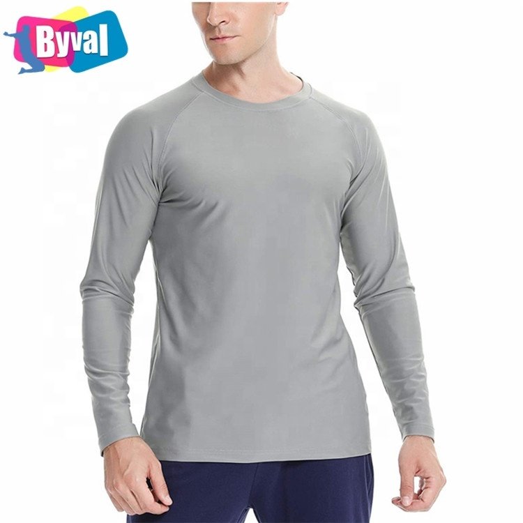 2021 custom men's t-shirts 100% polyester long sleeve plain sport UV tshirts in bulk oversized shirts plus size t shirt for men