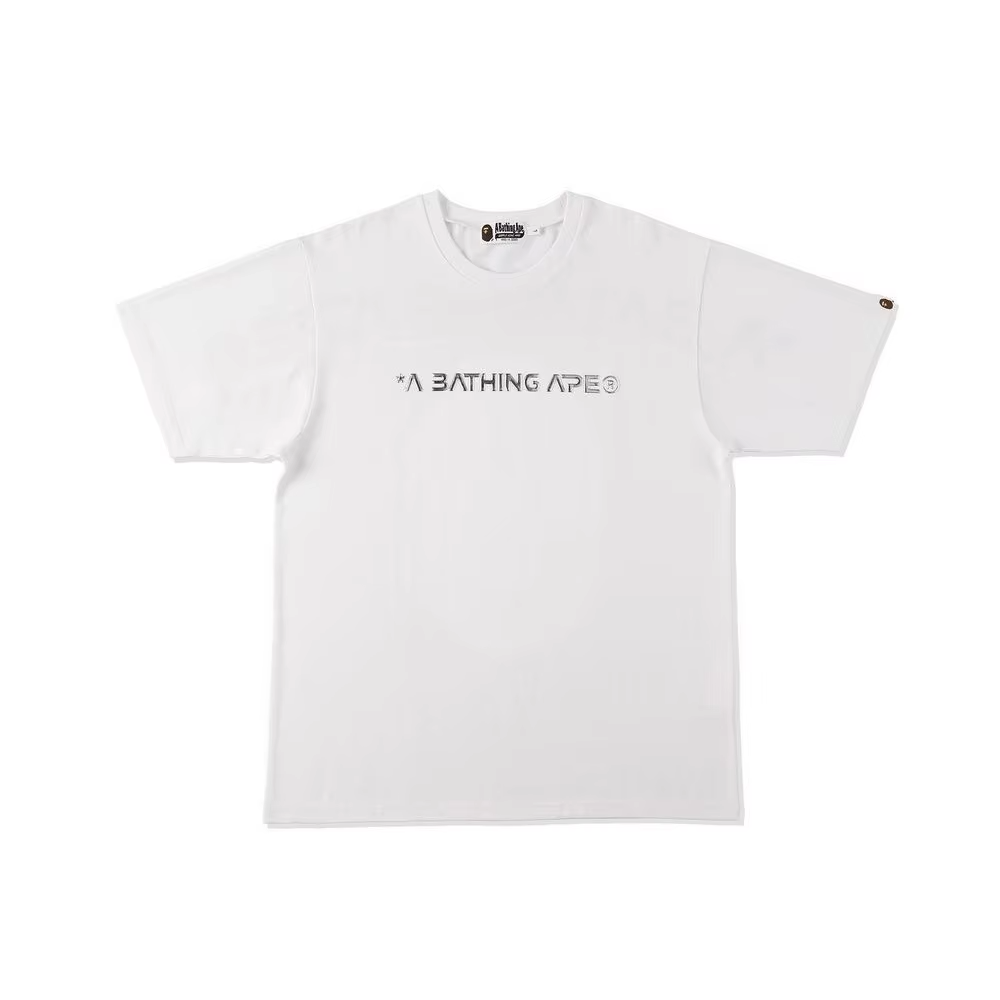 New wholesale ape man reflective T-shirt letter printing casual loose short sleeve pure cotton breathable men's T-shirt