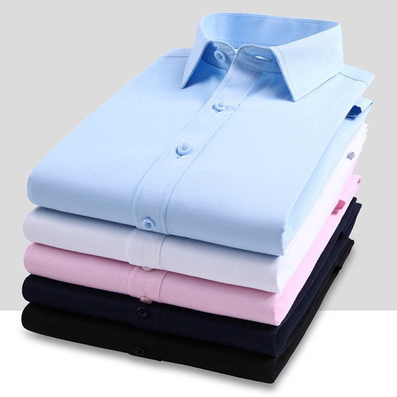 Wholesale Custom Logo Button High Quality classic style Cotton fabric solid Slim Fit Short Sleeve casual men's white shirt