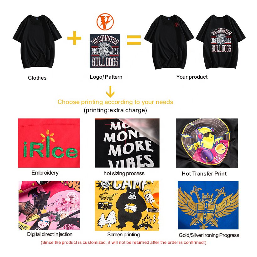 High Quality 100% Cotton Blank T-shirts Wholesale Heavyweight Oversized Tshirt Printing Custom Men's Blank T-shirts
