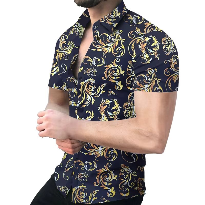 Dropshipping Factory Wholesale Printed Plus Size Men Hawaiian shirt Accept Customized Large Short Sleeve Shirts For Men