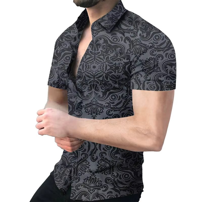 Dropshipping Factory Wholesale Printed Plus Size Men Hawaiian shirt Accept Customized Large Short Sleeve Shirts For Men
