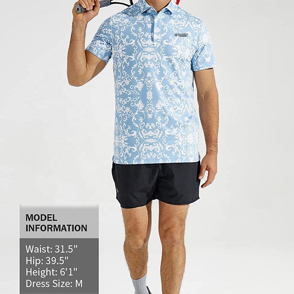 Men's Fit Wear Fully Printed Golf Polo Shirts with Breathable Golf T-Shirts with the Best Material