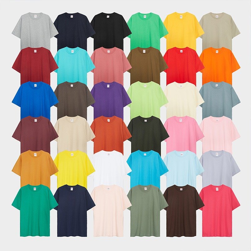 230g Cotton Heavyweight Blank Round Neck Short Sleeve T-shirt Solid Color Pure Cotton Men Women Children T shirt