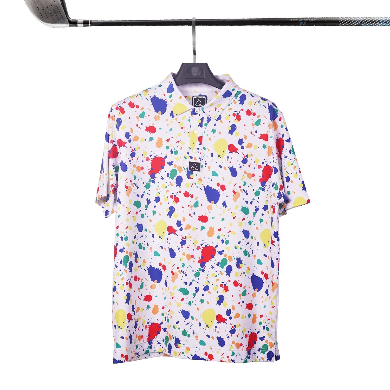Supplier custom digital printed polo shirt moisture absorption short sleeve men's vintage printed sports shirt golf t-shirt