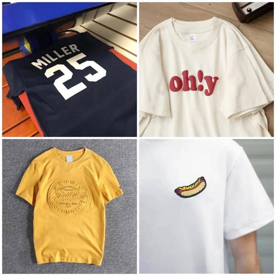 300 gsm Luxury High Quality T shirt 100% Cotton Plus Size Men's T-Shirts Custom Puff Print Oversized Heavyweight T-shirt
