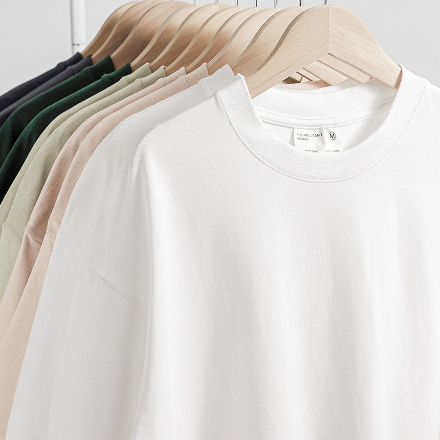 300 gsm Luxury High Quality T shirt 100% Cotton Plus Size Men's T-Shirts Custom Puff Print Oversized Heavyweight T-shirt