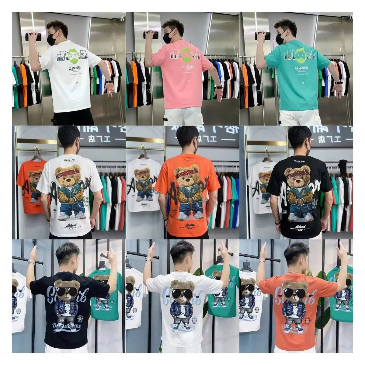 Factory direct sales of the latest pure cotton custom men's t-shirts, heavyweight oversized t-shirts, printed men's t-shirts