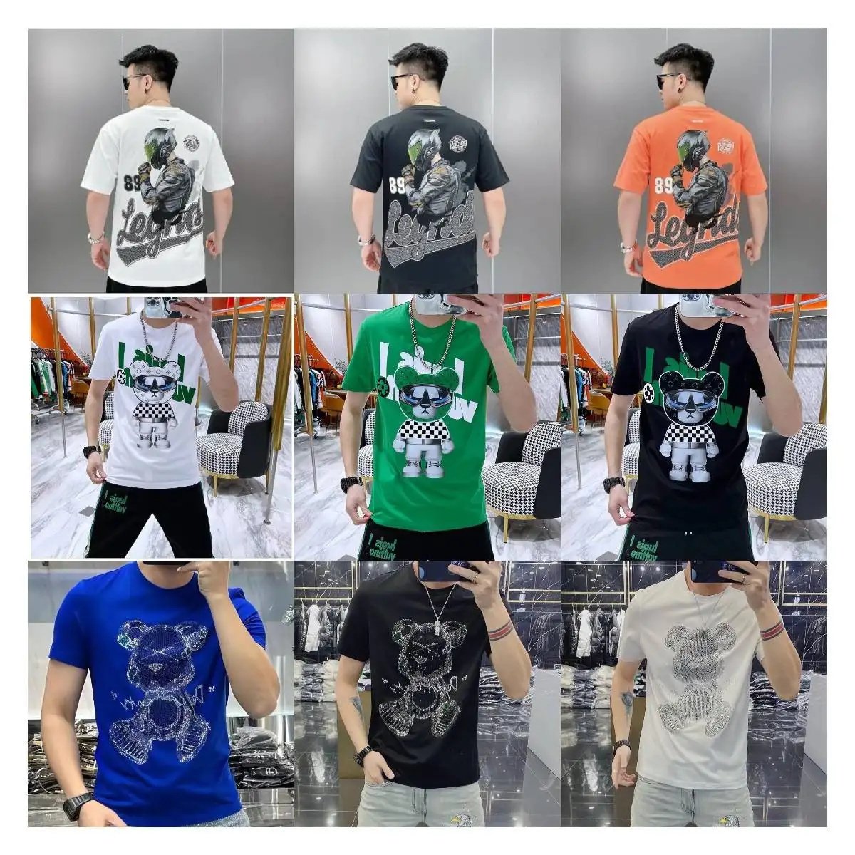 Factory direct sales of the latest pure cotton custom men's t-shirts, heavyweight oversized t-shirts, printed men's t-shirts