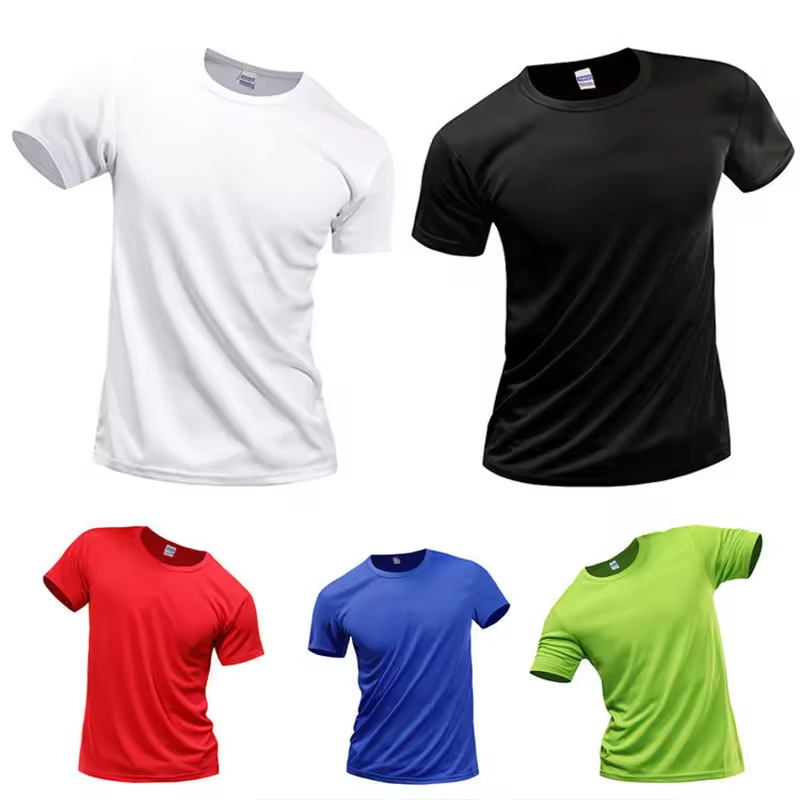 Wholesale 100% polyester Tshirts Sublimation T Shirts Plain Custom Printing White blue black Blank quick dri dry fit men T-Shirt
