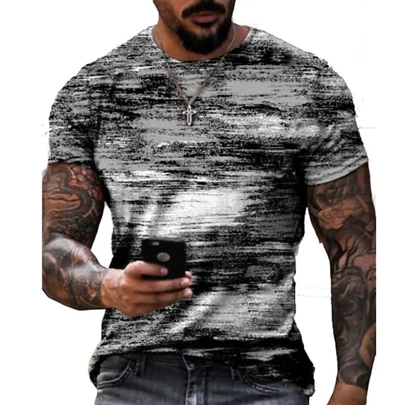 Men's Casual Summer O-Neck T-Shirt Oversized Short Sleeve Jesus Cross Print Fashionable Blank Design Knitted Fabric Clothing