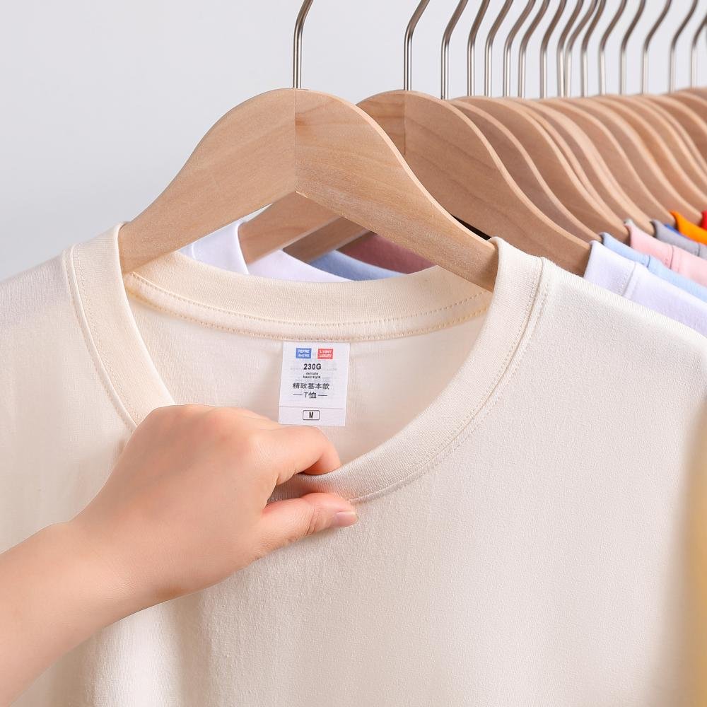 High Quality 230gsm Cotton Blank Streetwear Plain Dyed O-Neck Oversized Tshirt Custom Logo Men Plus Size Embroidery Men's TShirt