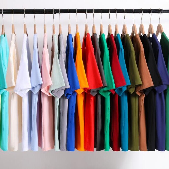 High Quality 230gsm Cotton Blank Streetwear Plain Dyed O-Neck Oversized Tshirt Custom Logo Men Plus Size Embroidery Men's TShirt