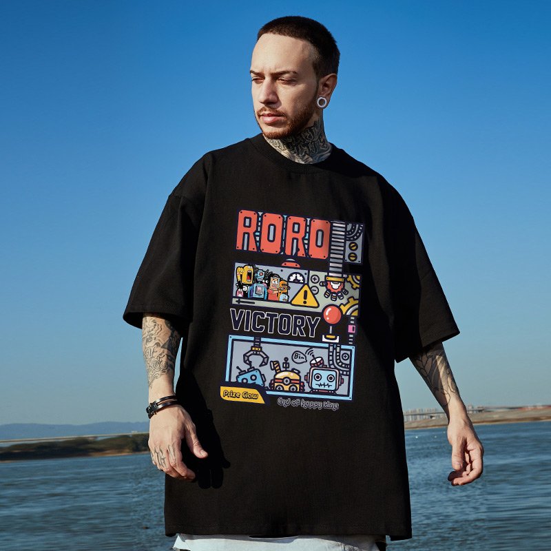 Blank Cotton Street Wear T-Shirt Oversized Drop Shoulder T-Shirt Custom High Quality Printed Heavy Duty Men's T-Shirt