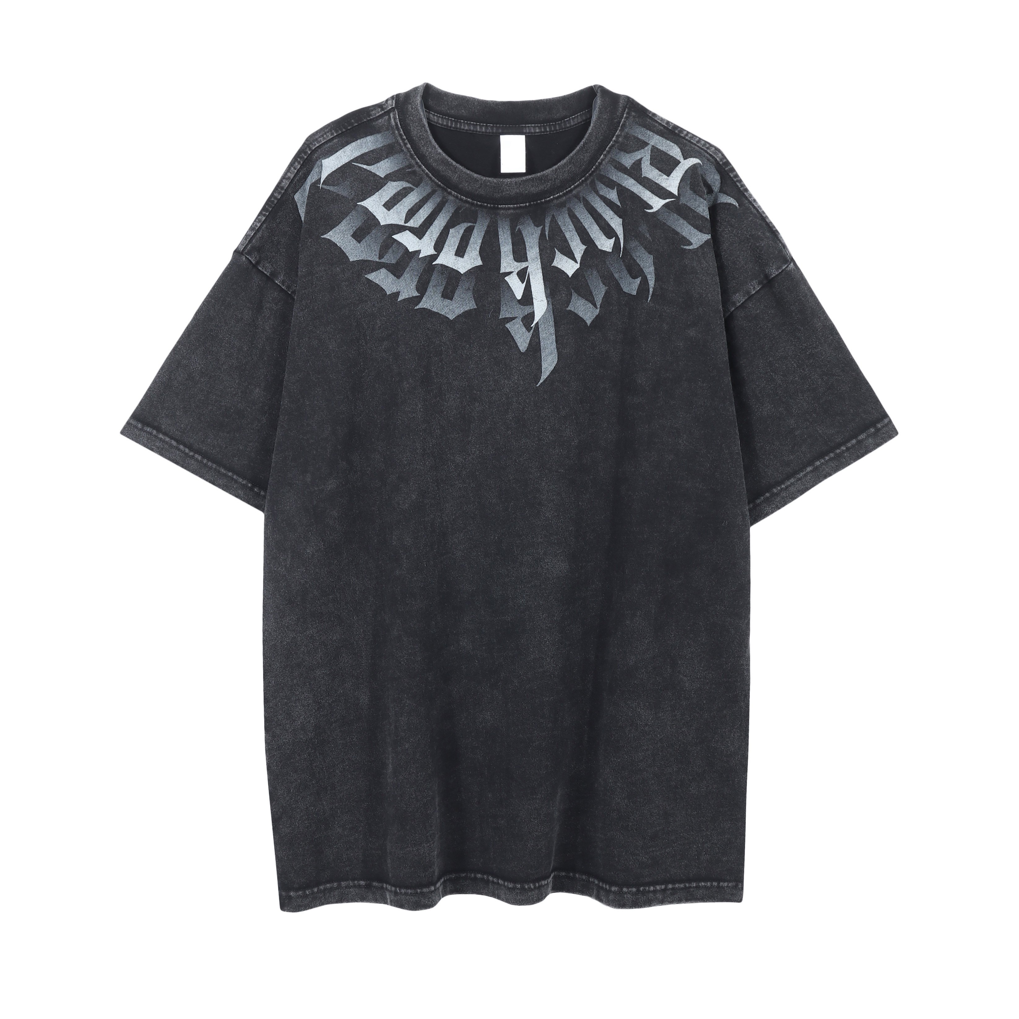 Heavy Weight Acid Washed Vintage T Shirt Custom Logo Distressed Heavyweight Blank Oversized Tshirt Cotton For Men's T-shirt