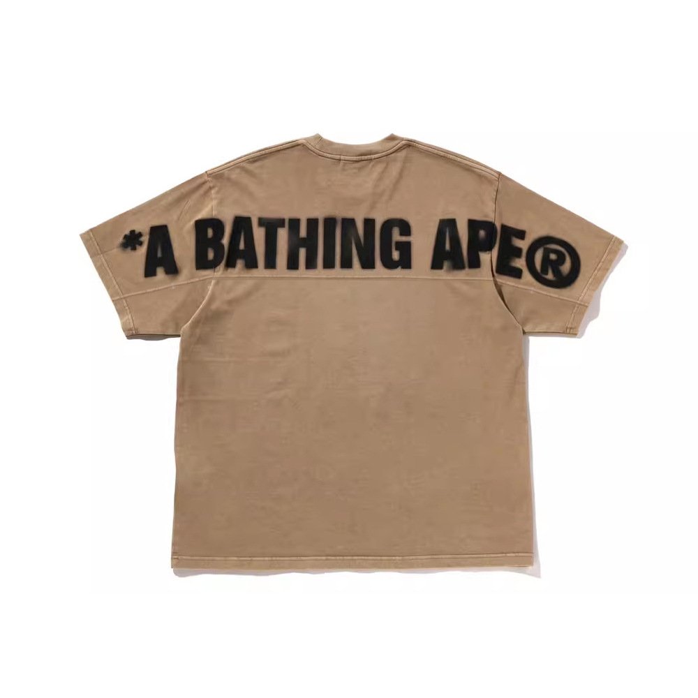 2024 New Design Wholesale Ape Letter Print T-shirts Casual Loose Round Neck Short Sleeve Men T-shirts