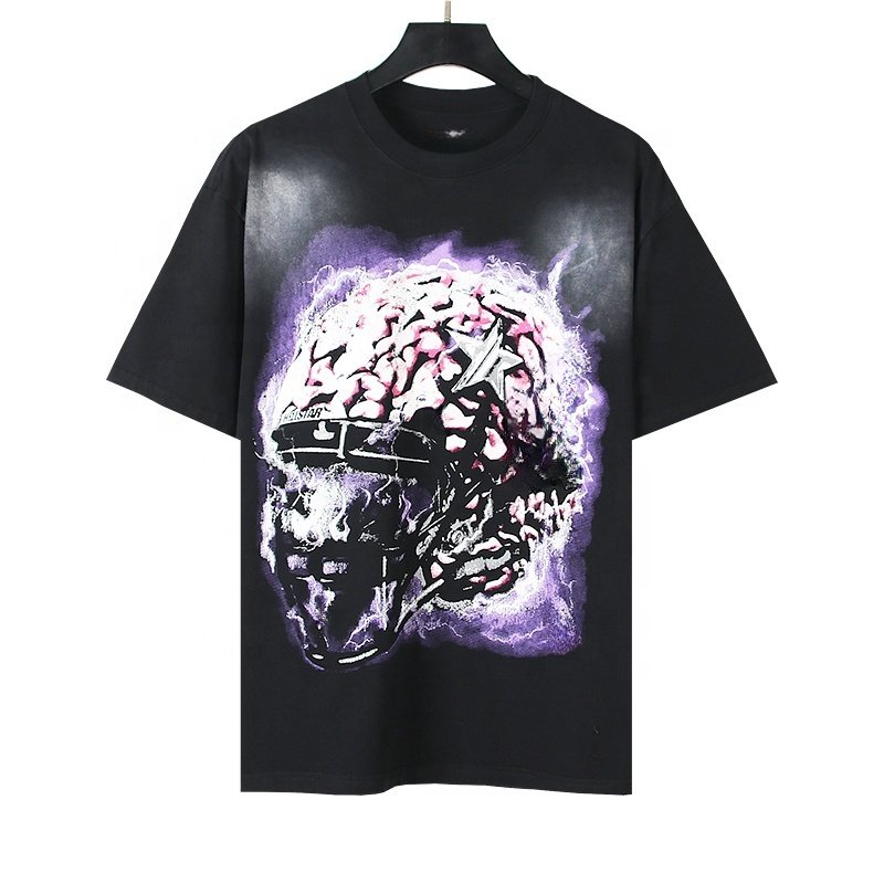 Wholesale Cotton Men's T-Shirt Designer Brand Printed T-Shirt Heavyweight Hell Start 100% Cotton Shirt NFC Scanning T-Shirt