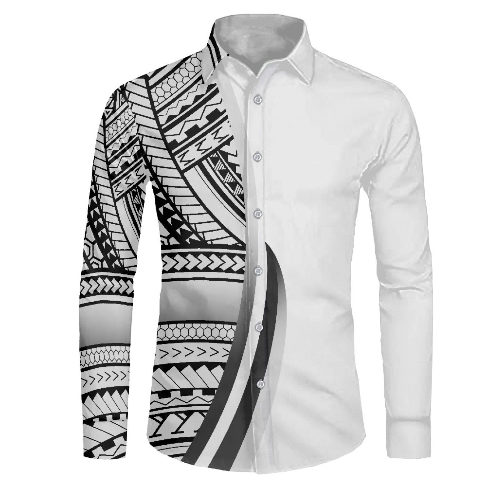 Shirts Fit Mens Dress Shirt Club Party Stage Men's Clothing Customized Shirts for Men High-end Long-sleeved Casual Printed