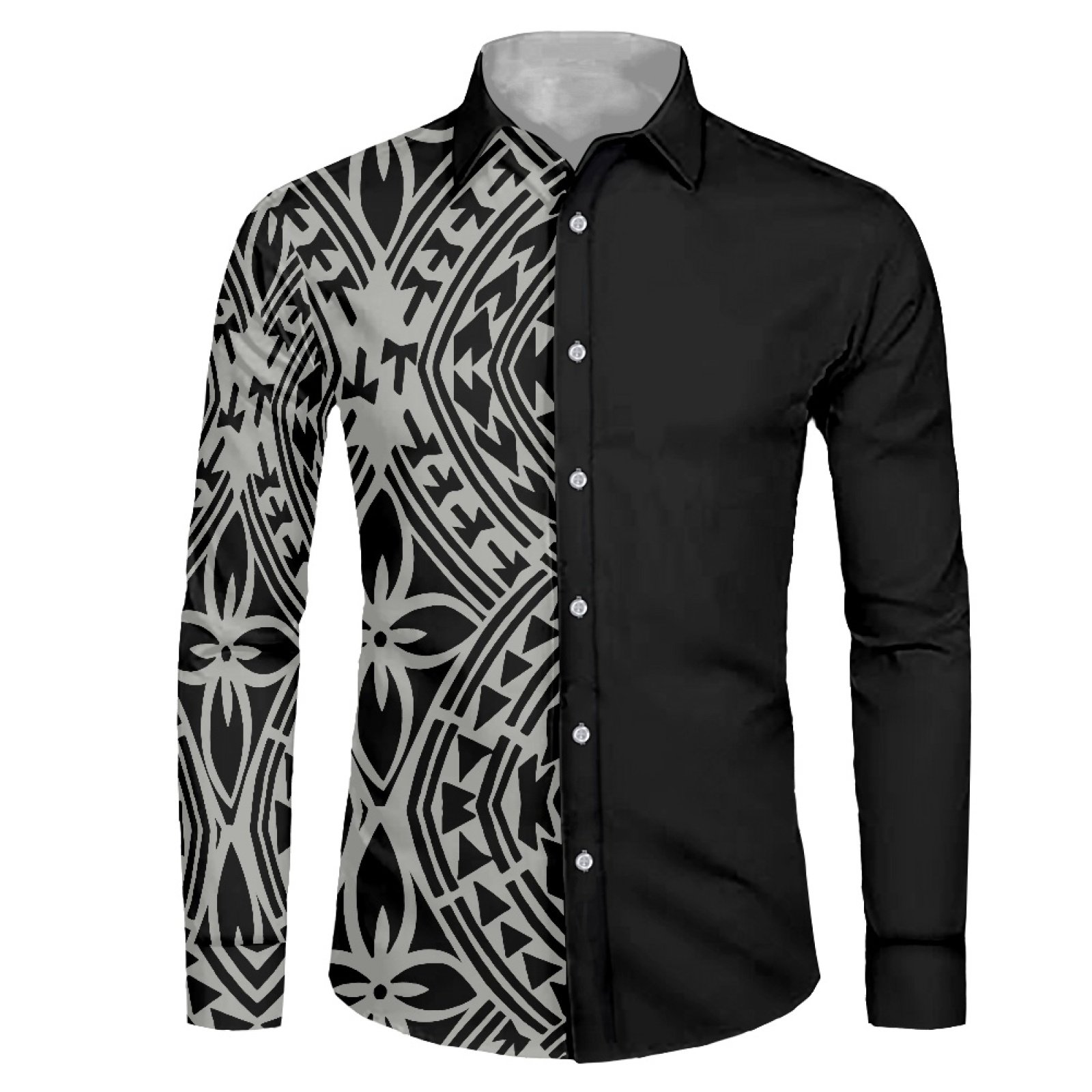 Shirts Fit Mens Dress Shirt Club Party Stage Men's Clothing Customized Shirts for Men High-end Long-sleeved Casual Printed