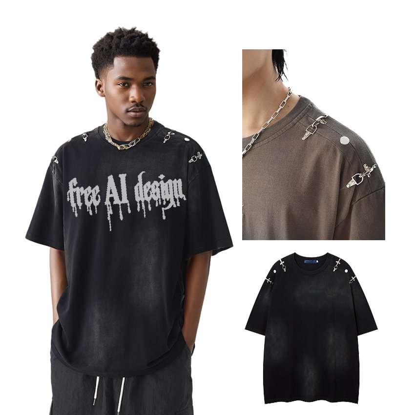 Custom Men's Heavyweight 300gsm Cotton Acid Washed T Shirt Oversized Boxy Solid Jersey Blank Design Vintage Streetwear tshirt