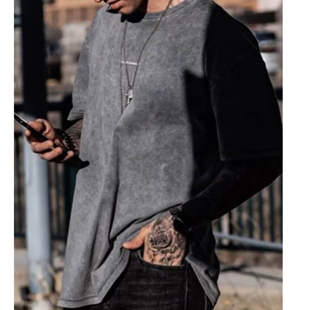 High Quality Wholesale Custom Vintage Streetwear Acid Wash T Shirt For Men Red Wine Color Men's Oversized Cotton T Shirts 230g