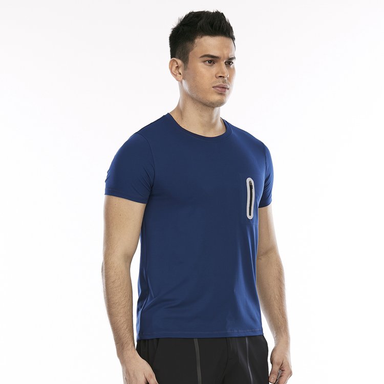 workout clothing mens zipper pocket t shirts custom plain color plus size bamboo tee shirt men's t-shirts with pocket