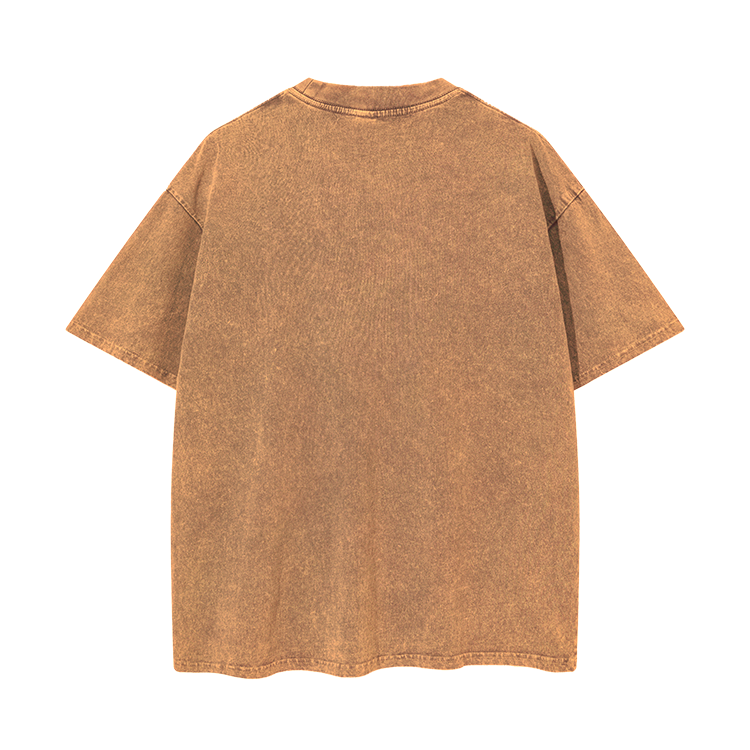 260 GSM High Quality Men's 100% Cotton Off Shoulder Oversized Zero Shrinkage Style Acid Washed Distressed Vintage Style T-shirt