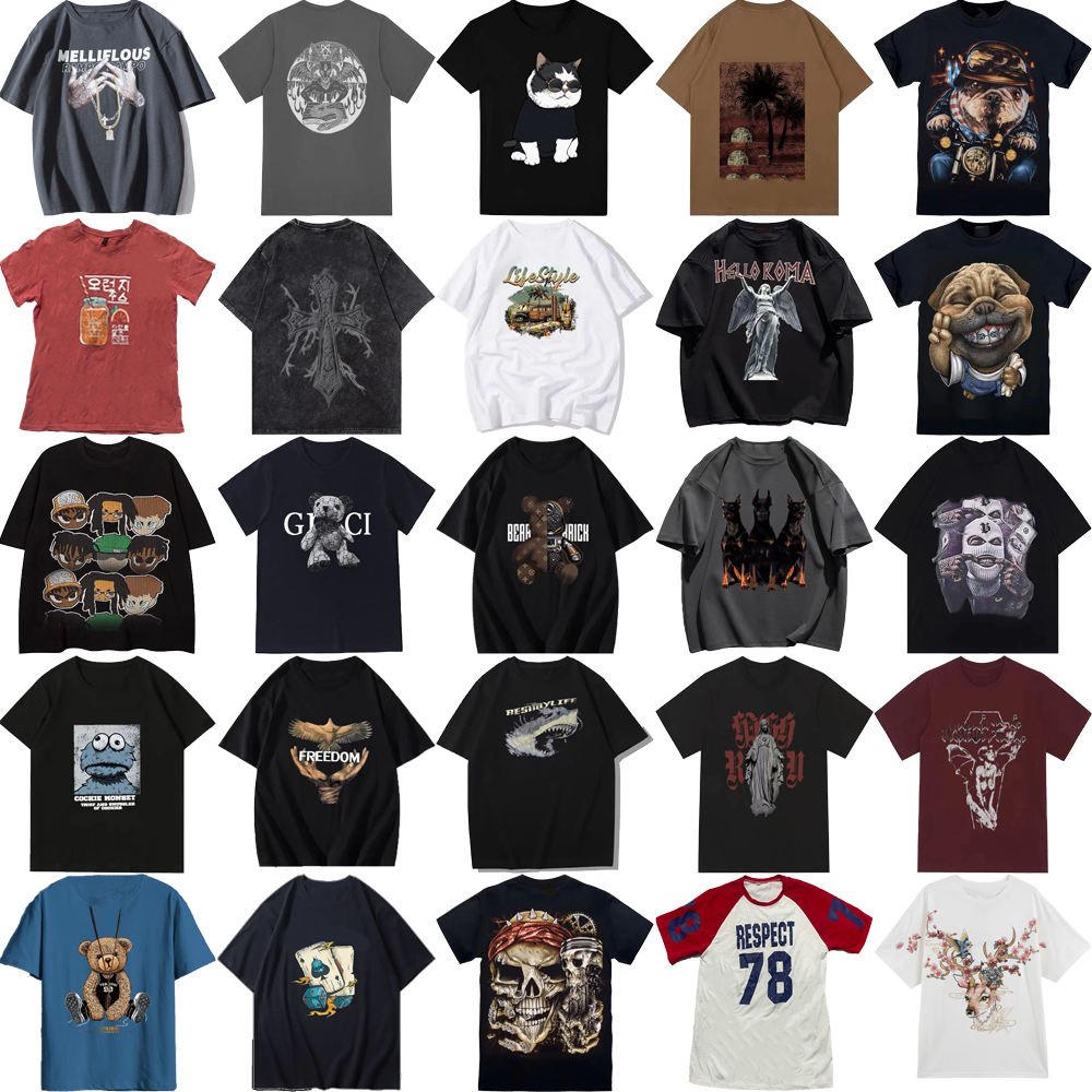 Factory direct short sleeve round neck shirt men's T-shirt 100% cotton round neck T-shirt