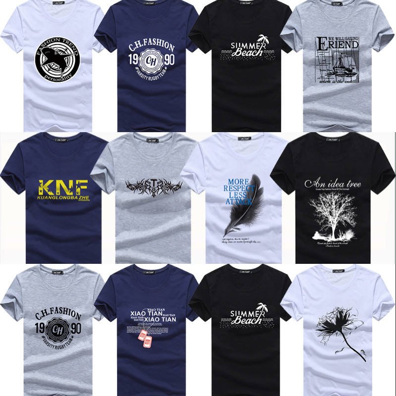 Factory direct short sleeve round neck shirt men's T-shirt 100% cotton round neck T-shirt