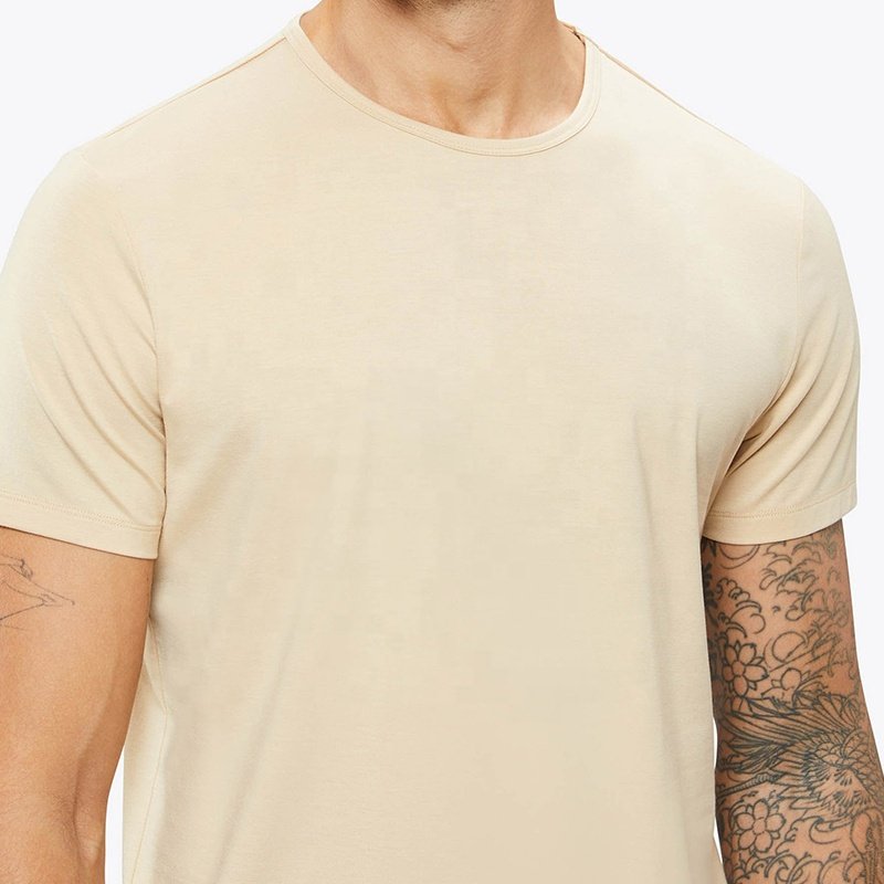 High Quality 62% Polyester 33% Cotton 5% Spandex Custom Logo T Shirt For Men Blank Crewneck Slim T Shirt Printing Men's T-shirt