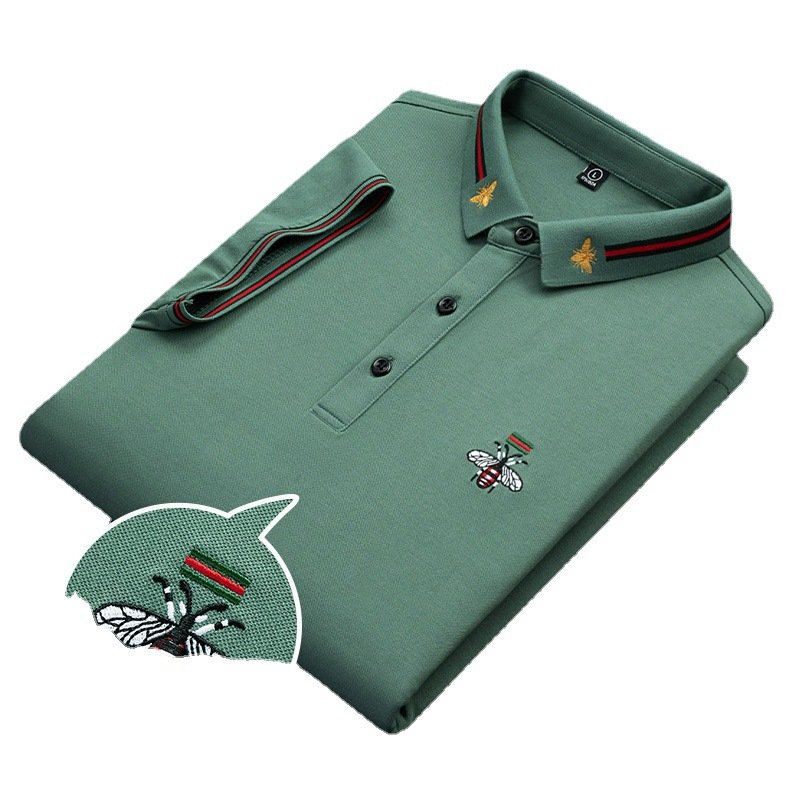 Summer New Men's Short-Sleeved Golf Polo Shirt Solid Color Business Casual Lapel Embroidery Logo T-Shirt