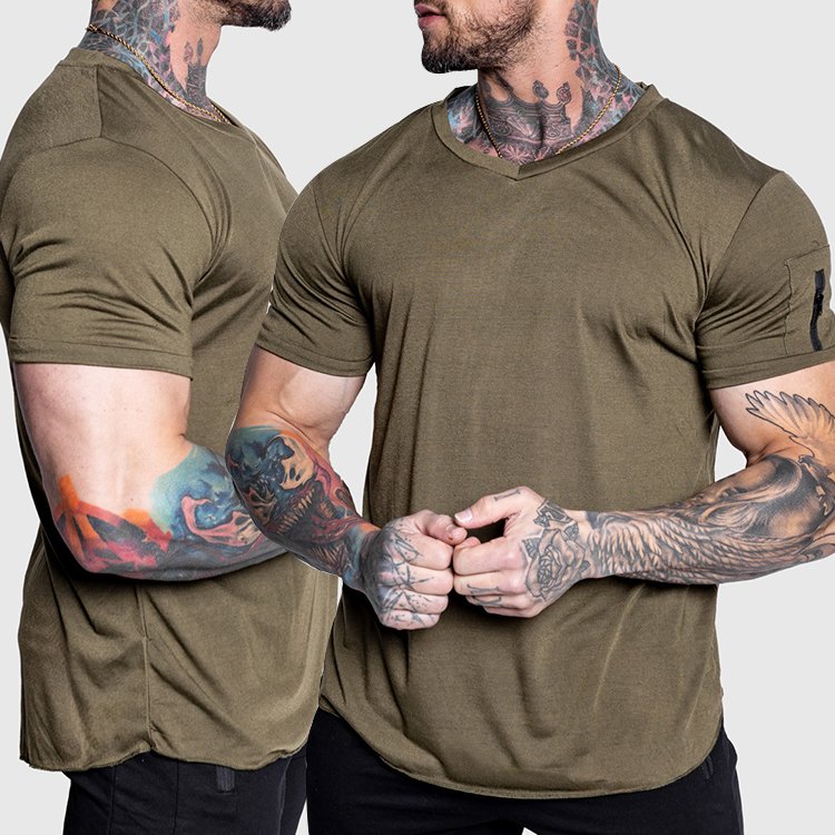 Wholesale custom men's fast drying breathable fitness T-shirt Soft fabric sports T-shirt loose sports design