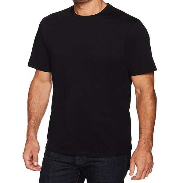 180G crew neck knitted short sleeve hip hop stretchable custom logo black embroidered printing men's t shirt