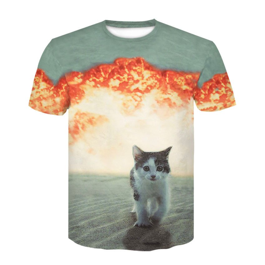Wholesale Blank Oversized Sublimation Animal Printed Tshirts 100% Cotton Custom Logo plus size men's t-shirts