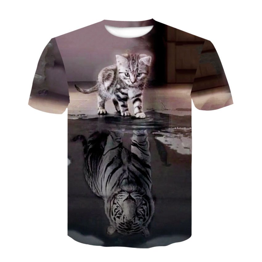 Wholesale Blank Oversized Sublimation Animal Printed Tshirts 100% Cotton Custom Logo plus size men's t-shirts