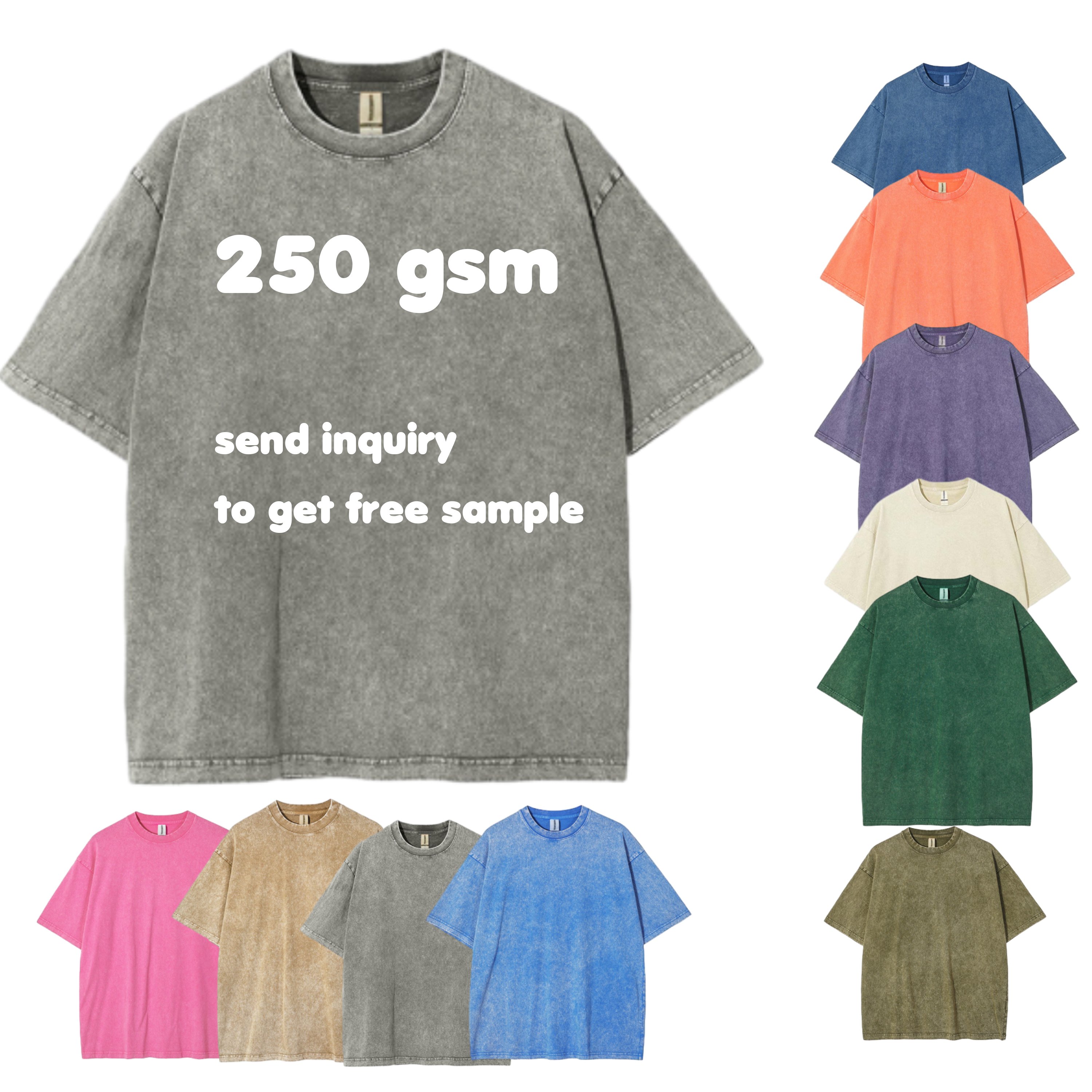 Custom Logo High Quality Streetwear T Shirts Oversized Heavy Cotton Men's T-shirts Acid Wash T Shirt