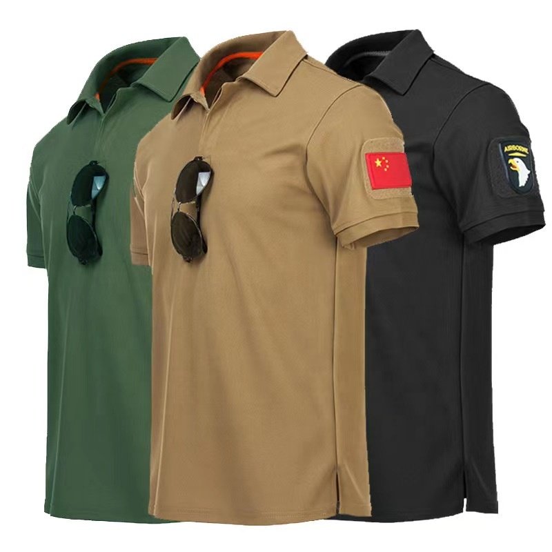 Factory Price Tactical Men's Polo T-Shirt Breathable in Different Colors Made from Polyester/Cotton