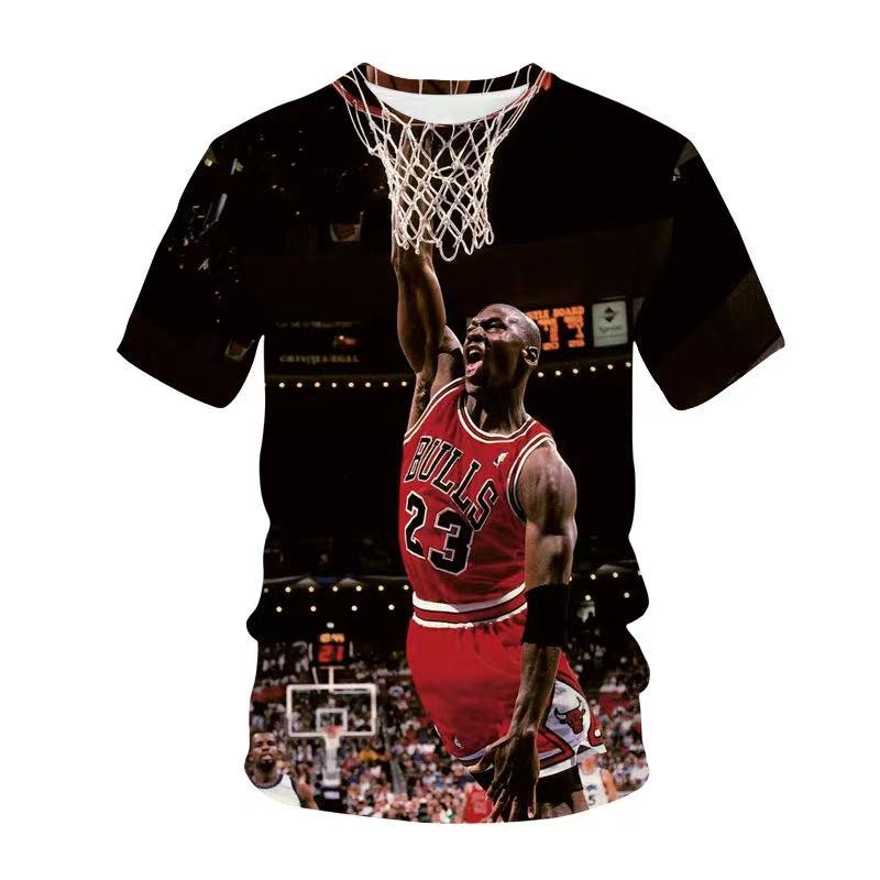 Chicago 23 men's t-shirt 3D printing T-shirt Men's and women's sports fitness jerseys plus-size MJ custom T-shirt