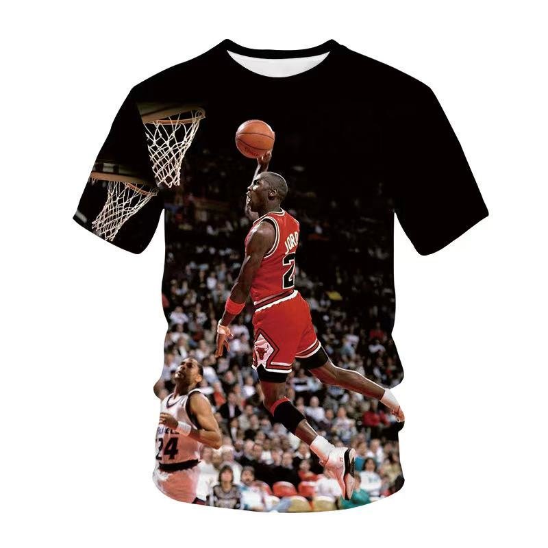 Chicago 23 men's t-shirt 3D printing T-shirt Men's and women's sports fitness jerseys plus-size MJ custom T-shirt