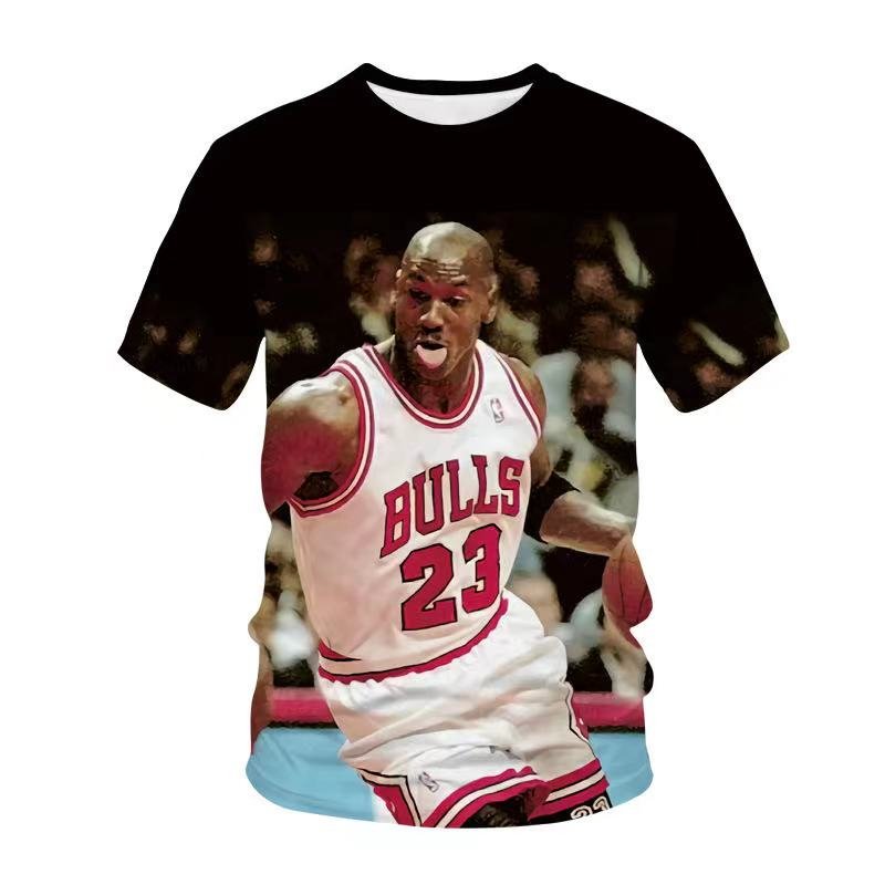 Chicago 23 men's t-shirt 3D printing T-shirt Men's and women's sports fitness jerseys plus-size MJ custom T-shirt
