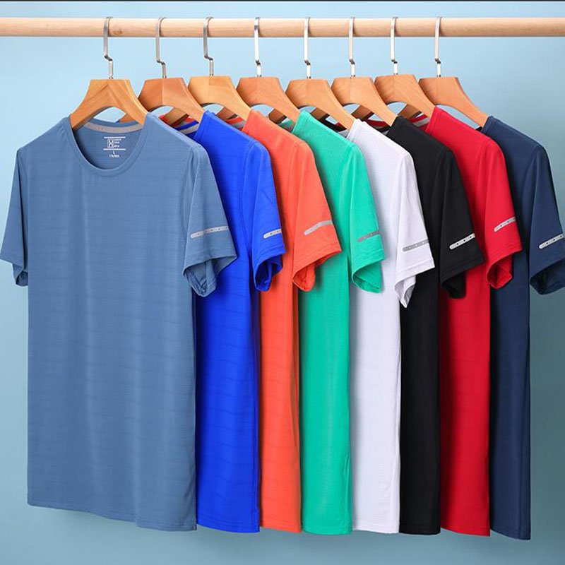 Wholesale men's 100% ice sensitive sports quick drying refreshing and breathable oversized T-shirts custom printed logo T-shirts