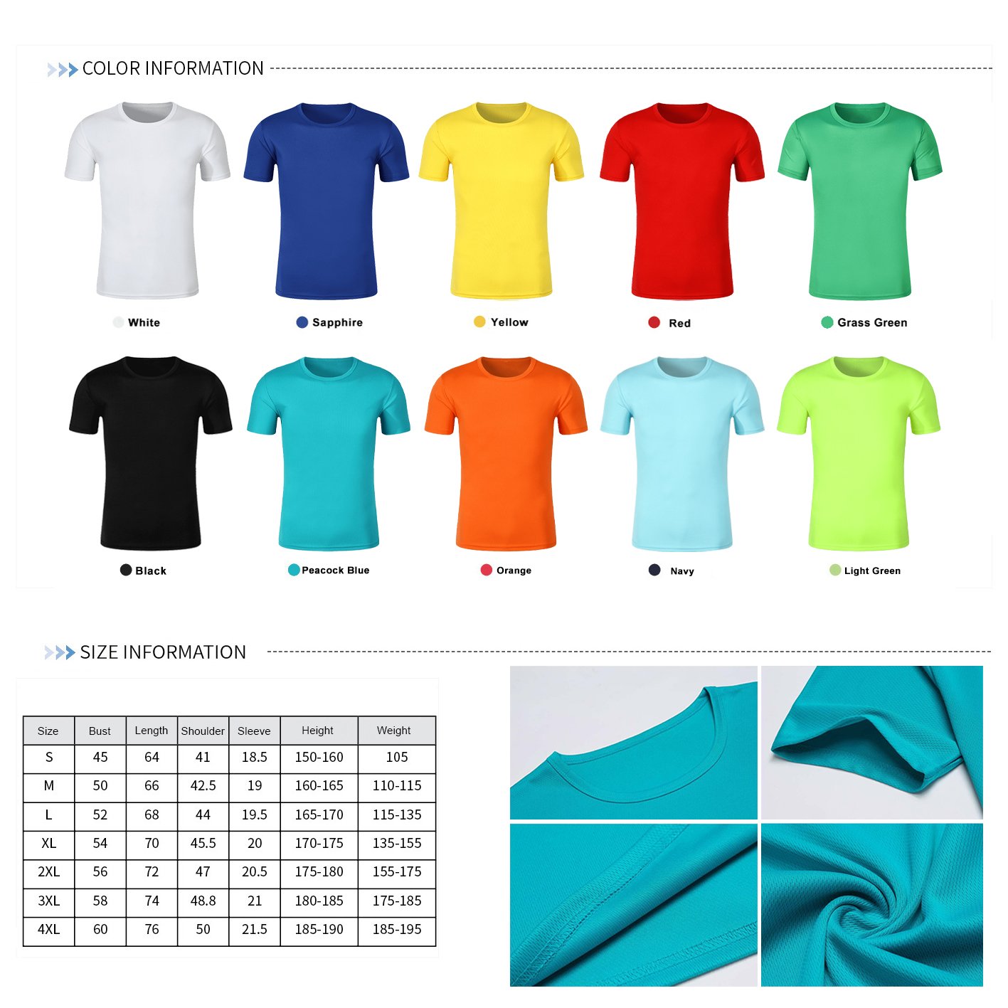 Blank Sublimation Shirts 100 Polyester White T Shirts Wholesale Plus Size Men's T-shirts Plain Tshirt Custom T Shirt Printing