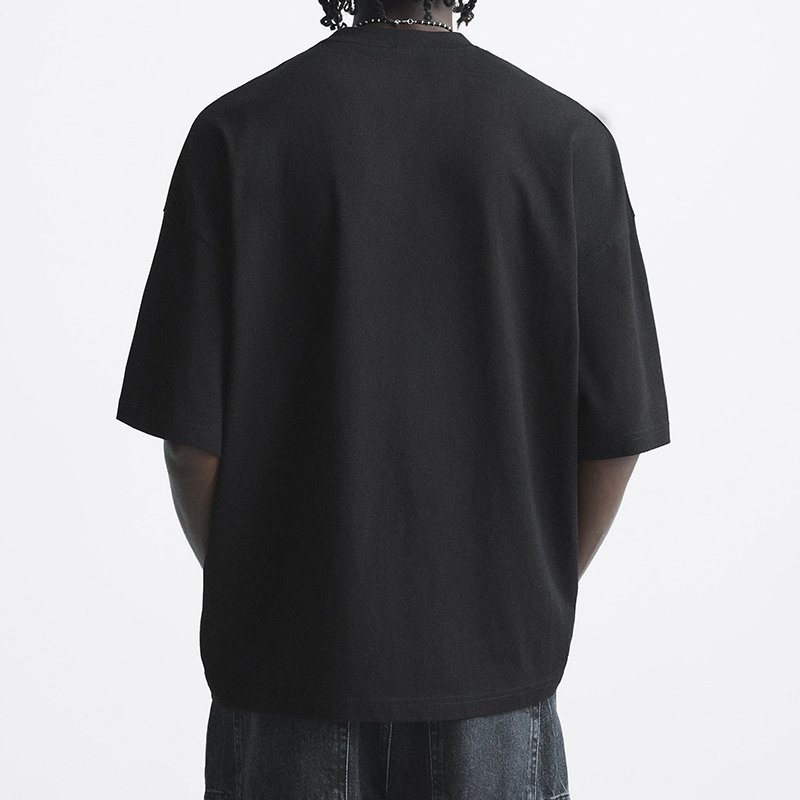 men's heavy cotton t shirt luxury quality oversized drop shoulder loose t-shirt streetwear crew neck blank plain t shirt for men